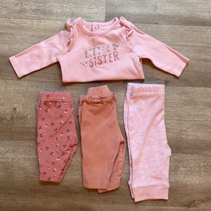 newborn girl bundle pants / onesie